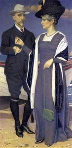 The Agate (Portrait of the Artist and his Wife), 1911 by Joseph Edward Southall